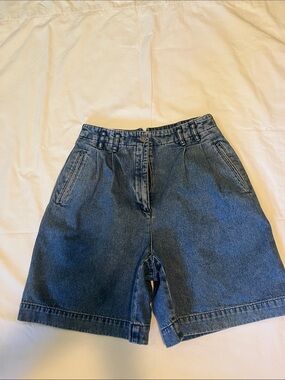 High-Waist Denim Shorts in Classic Blue